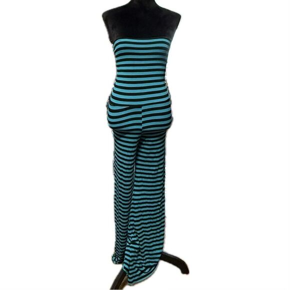 Elan women’s small halter striped jumpsuit - Picture 1 of 6